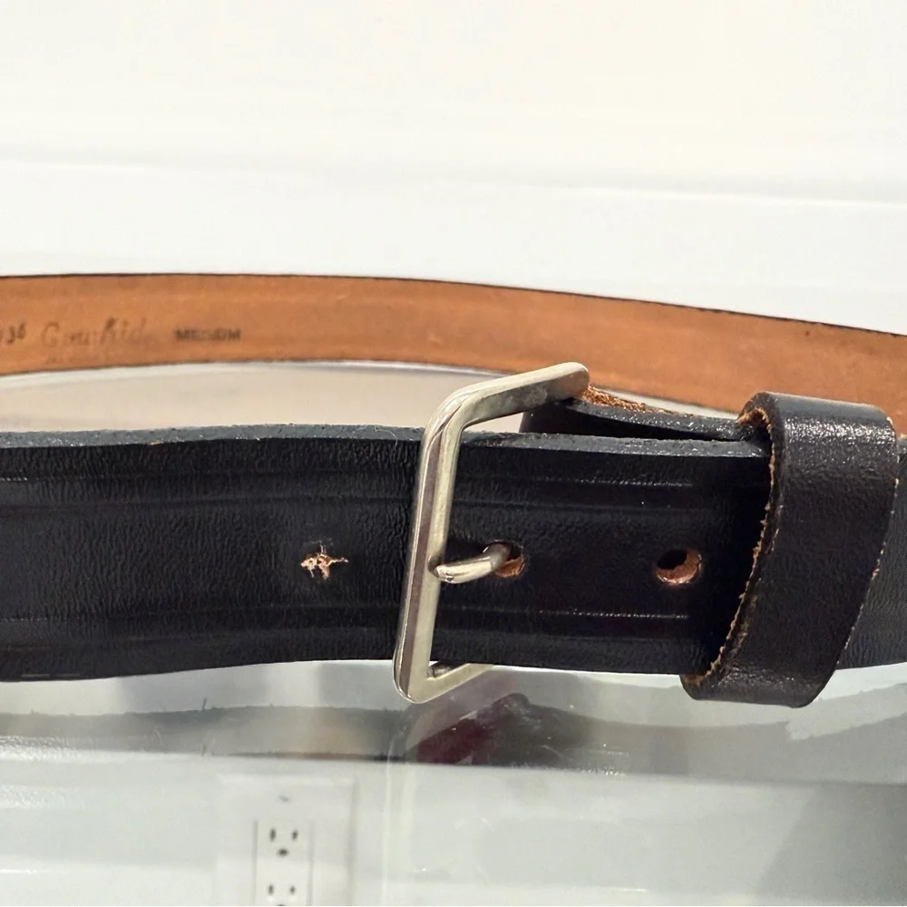 Cowhide Genuine Leather Women’s Black Belt (M)